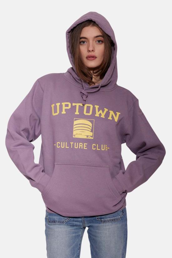  Blue&Cream 후드 티셔츠 블루&크림 업타운 컬처 클럽 후드 모브/페일 옐로우 - BLUE&CREAM