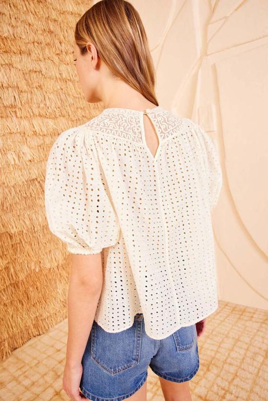  울라 존슨 블라우스 아미나 탑 아이보리 - ULLA JOHNSON