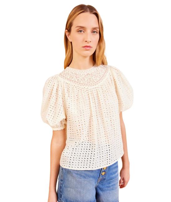  울라 존슨 블라우스 아미나 탑 아이보리