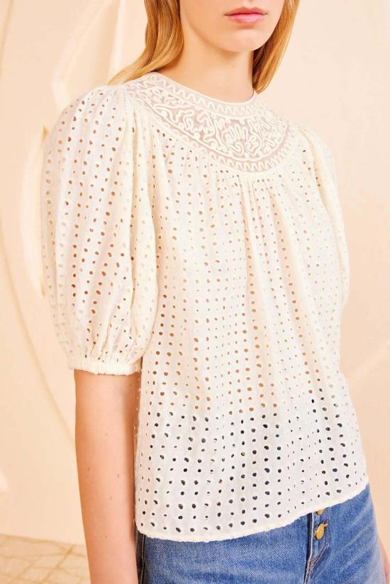  울라 존슨 블라우스 아미나 탑 아이보리 - ULLA JOHNSON