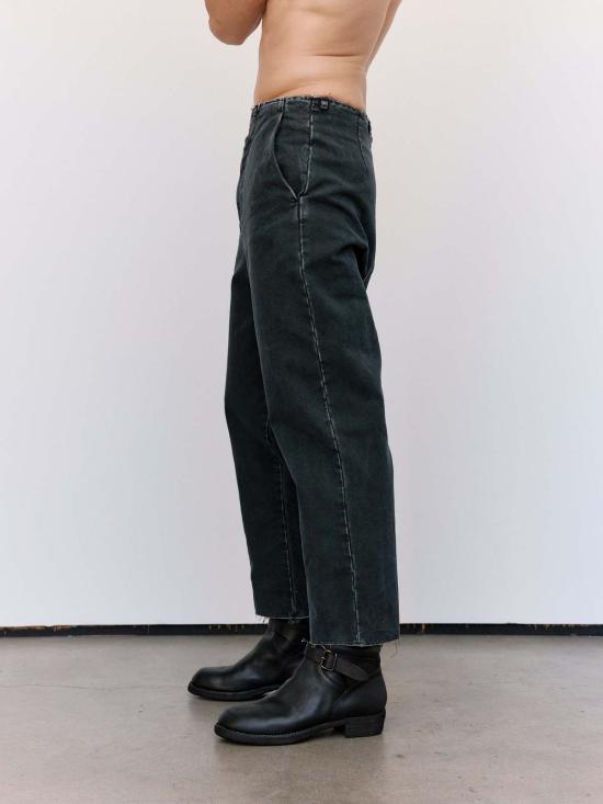  MM6 메종마르지엘라 스트레이트 팬츠 Mm6 메종 마르지엘라 코튼 캔버스 팬츠 워시드 블랙 - MM6 MAISON MARGIELA