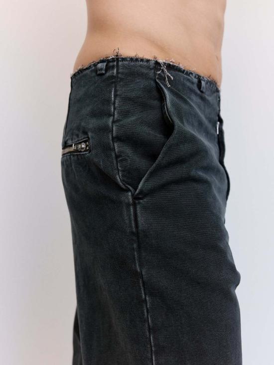  MM6 메종마르지엘라 스트레이트 팬츠 Mm6 메종 마르지엘라 코튼 캔버스 팬츠 워시드 블랙 - MM6 MAISON MARGIELA