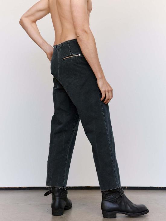  MM6 메종마르지엘라 스트레이트 팬츠 Mm6 메종 마르지엘라 코튼 캔버스 팬츠 워시드 블랙 - MM6 MAISON MARGIELA