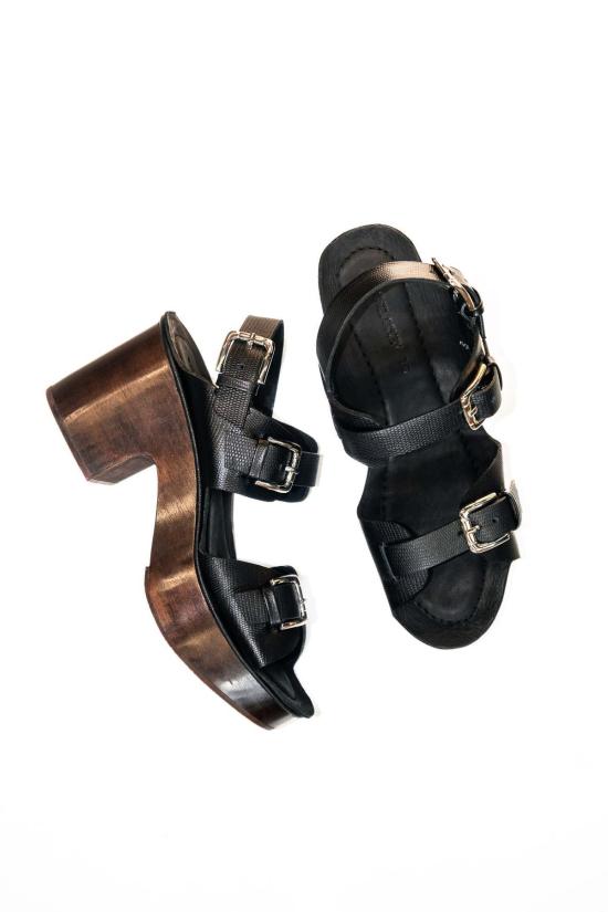  레이첼 코미 샌들 리치 샌들 클로그 엠보싱 블랙 - RACHEL COMEY