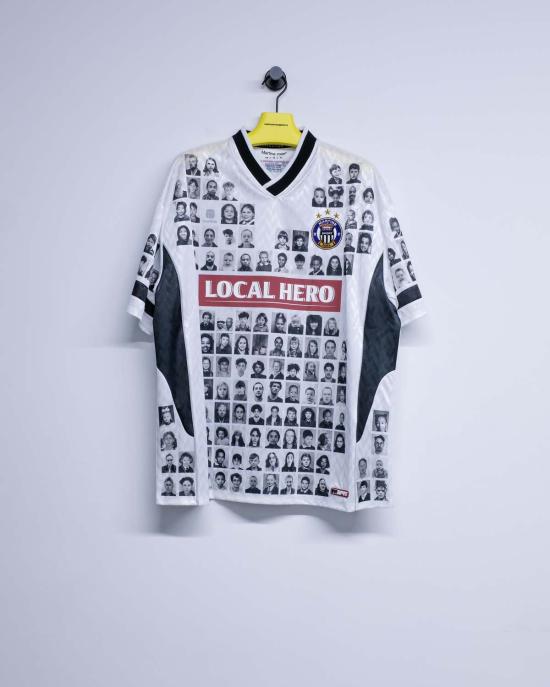  마틴로즈 반팔 티셔츠 마틴 로즈 페이스 프린트 축구 상의 블랙/화이트 - MARTINE ROSE