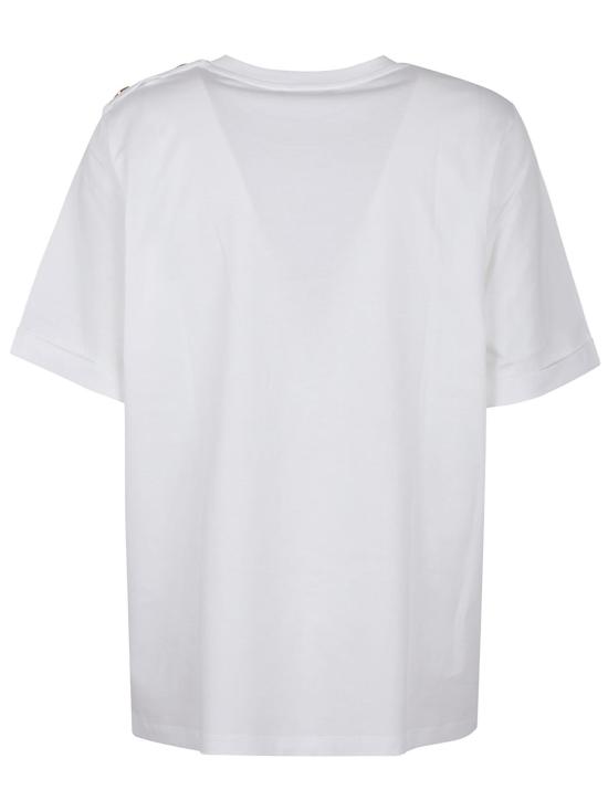 25SS 발망 반팔 티셔츠 EF0EF135GE91 GTI BLANC MULTI ROSE WHITE