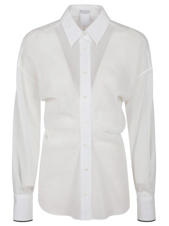 25SS 브루넬로 쿠치넬리 셔츠 MH760NL446 C100 BIANCO WHITE - BRUNELLO CUCINELLI