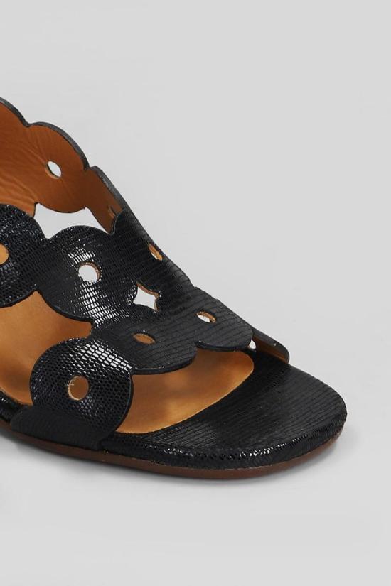 25SS 치에 미하라 샌들 414492 LEIDE Black - CHIE MIHARA