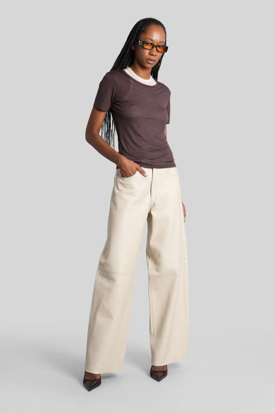 25FW 하이쿠레 스트레이트 팬츠 412345 HEW03296PL002TP Beige - HAIKURE