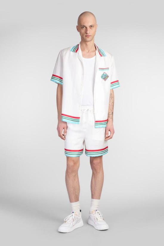 25SS 카사블랑카 숏팬츠 415652 MS25 TR 012 WHITE - CASABLANCA