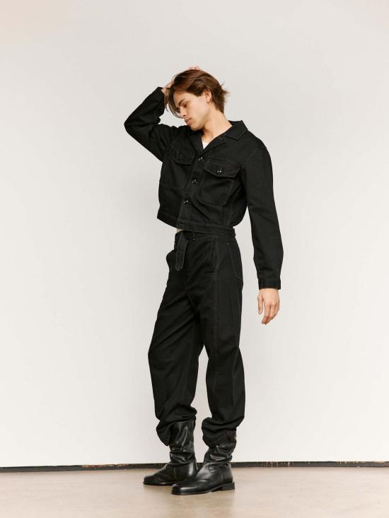  르메르 데님 자켓 헤비 데님 트러커 재킷 블랙 - LEMAIRE