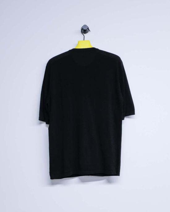  르메르 반팔 셔츠 니트 코튼 반팔 오버 블랙 - LEMAIRE