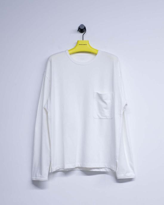  르메르 긴팔 티셔츠 박스형 롱슬리브 티셔츠 칠크 - LEMAIRE