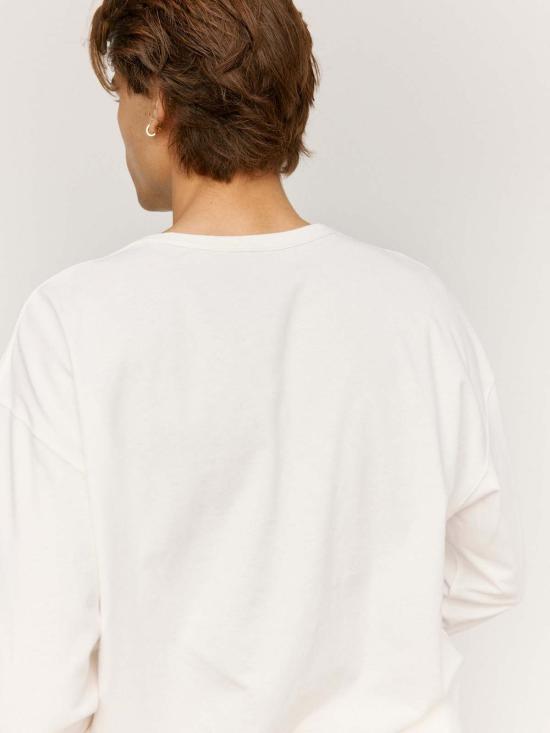  르메르 긴팔 티셔츠 박스형 롱슬리브 티셔츠 칠크 - LEMAIRE