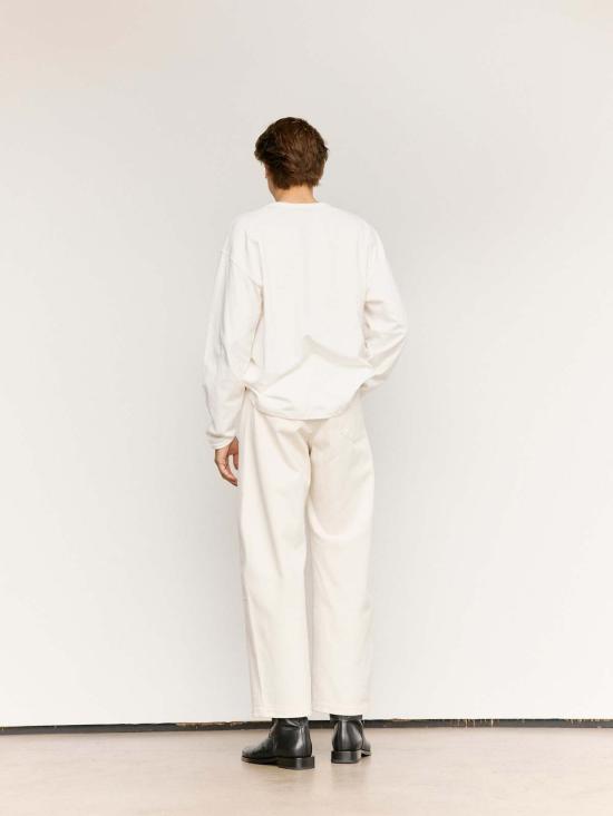  르메르 긴팔 티셔츠 박스형 롱슬리브 티셔츠 칠크 - LEMAIRE