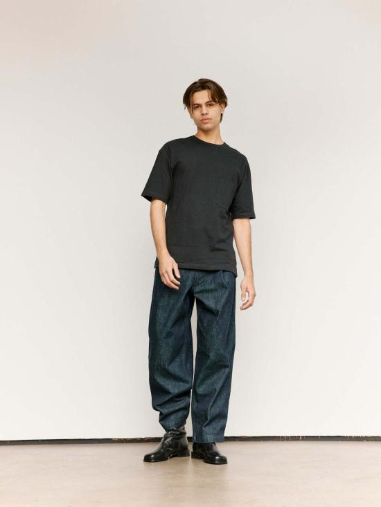  르메르 반팔 티셔츠 Lemaire Boxy  제트 블랙 - LEMAIRE