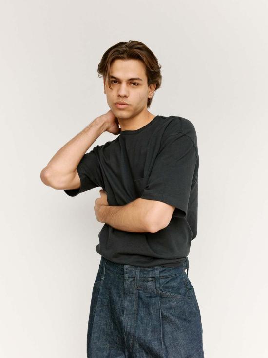  르메르 반팔 티셔츠 Lemaire Boxy  제트 블랙 - LEMAIRE