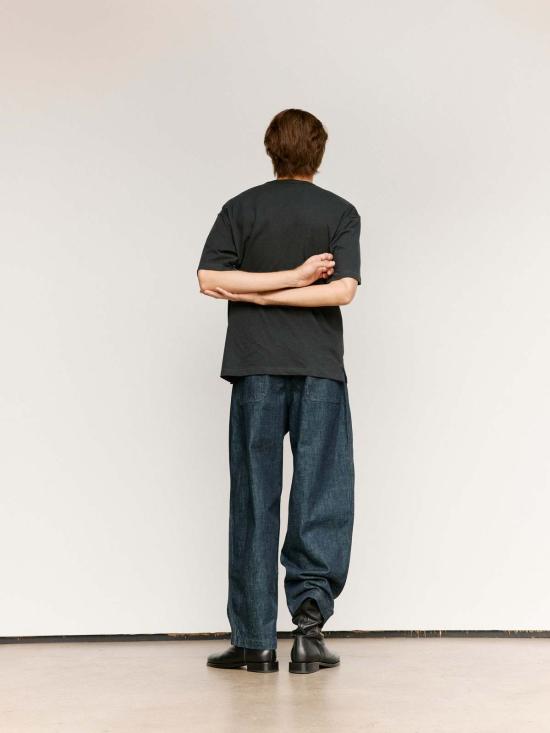  르메르 반팔 티셔츠 Lemaire Boxy  제트 블랙 - LEMAIRE