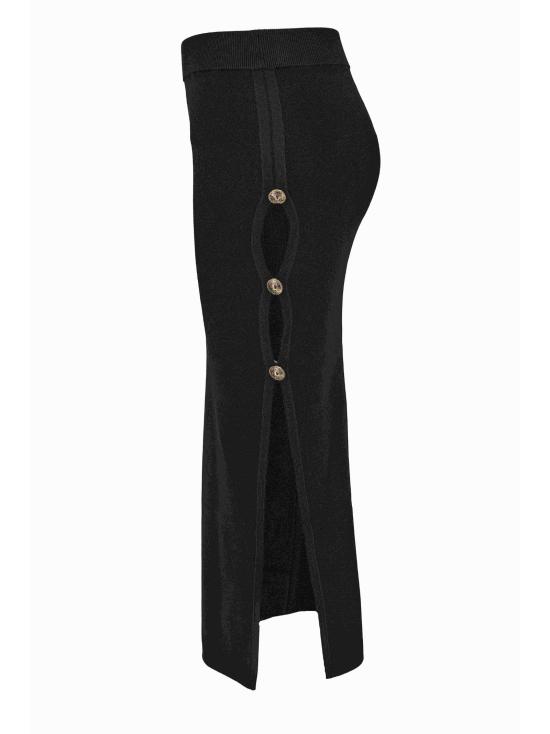 24FW 베르사체 미디 스커트 77HAEMB1 CM61H899 Black - VERSACE