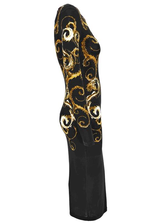 24FW 베르사체 미디 원피스 77HAO9P8 JS419G89 Black - VERSACE