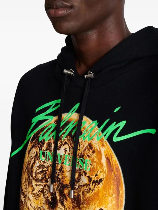  발망 후드 티셔츠 EH0JT047GE78 black - BALMAIN