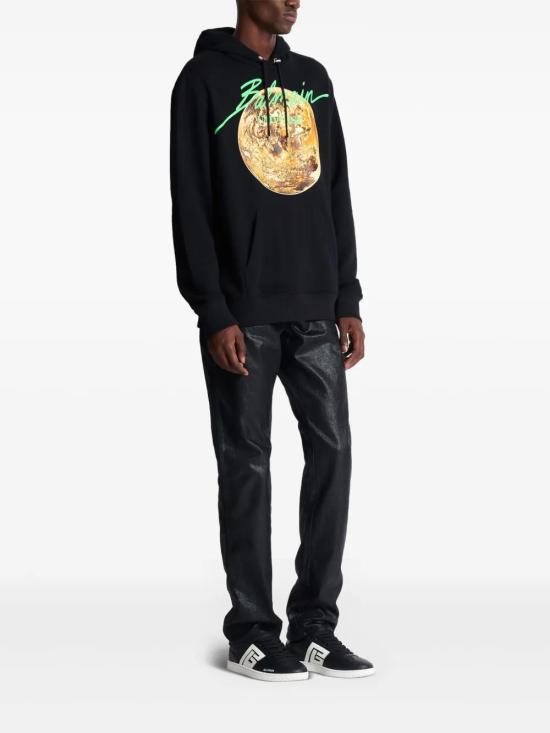  발망 후드 티셔츠 EH0JT047GE78 black - BALMAIN