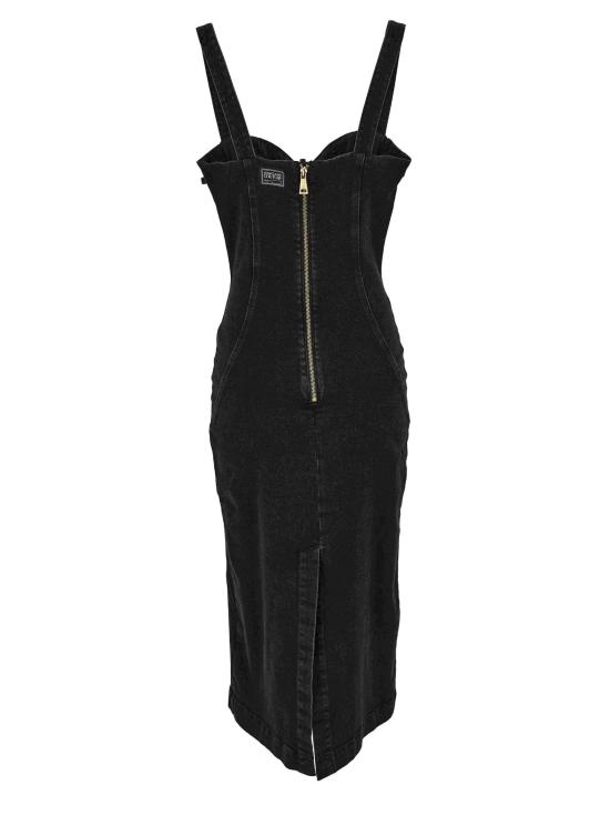 24FW 베르사체 미디 원피스 77HAO96P DW060SW0909 Black - VERSACE