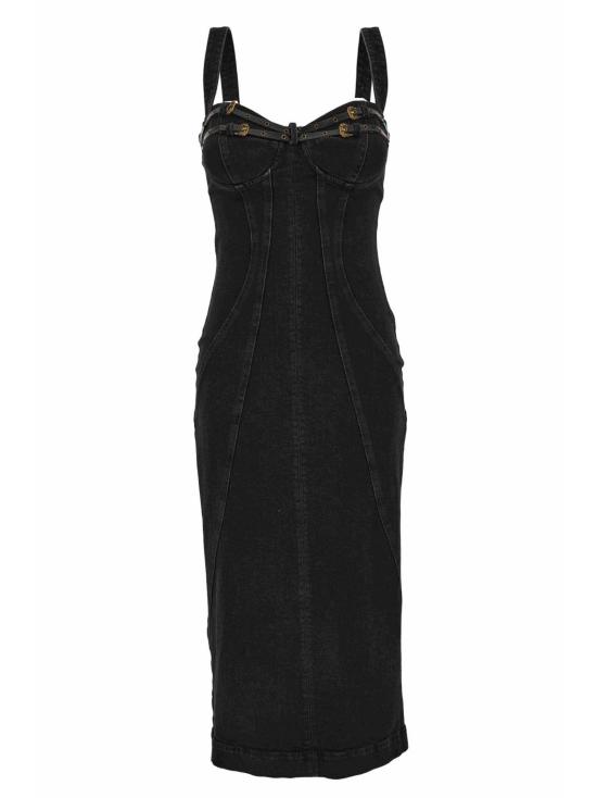 24FW 베르사체 미디 원피스 77HAO96P DW060SW0909 Black