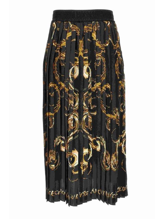 24FW 베르사체 롱 스커트 77HAE8P5 NS541G89 Black