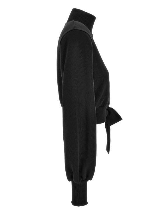 24FW 베르사체 보우 타이 디테일 모크넥 스웨트 셔츠  77HAI311 F0010899 Black - VERSACE