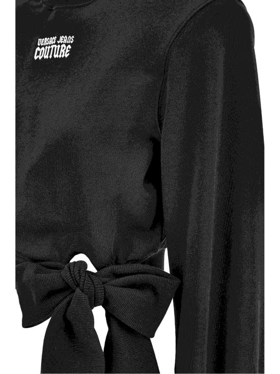 24FW 베르사체 보우 타이 디테일 모크넥 스웨트 셔츠  77HAI311 F0010899 Black - VERSACE