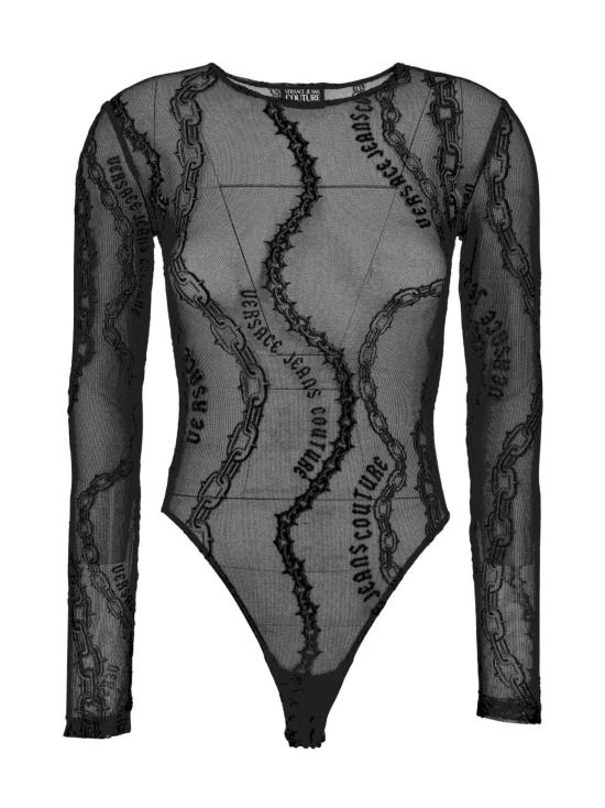 24FW 베르사체 바디수트 티셔츠 77HAM2A1 JS392899 Black