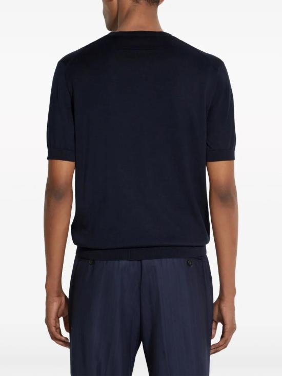  에르메네질도제냐 반팔 티셔츠 E8C90A7C10 navy - ERMENEGILDO ZEGNA