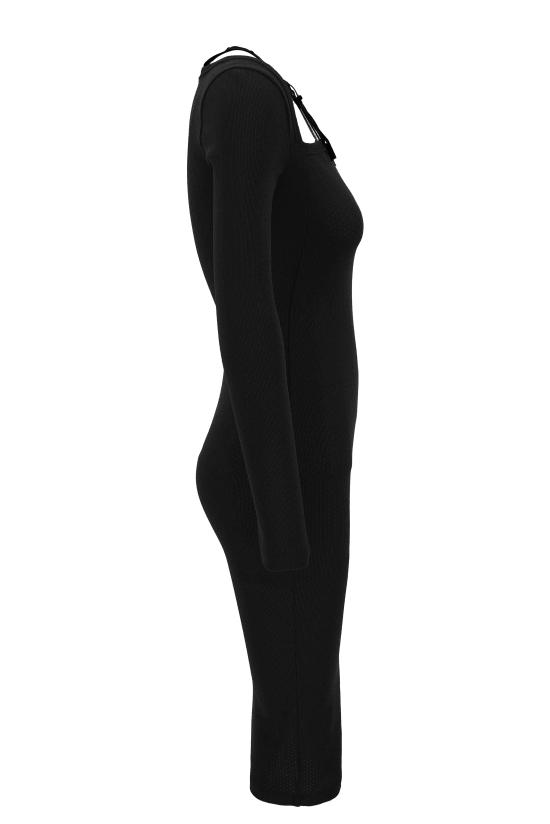 24FW 베르사체 미디 원피스 77HAO979 J0150899 Black - VERSACE