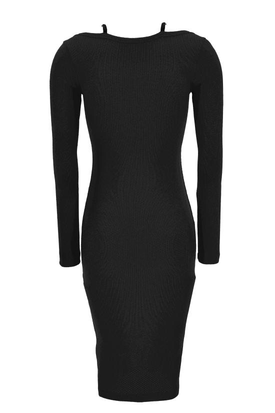 24FW 베르사체 미디 원피스 77HAO979 J0150899 Black - VERSACE