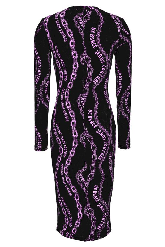 24FW 베르사체 미디 원피스 77HAO919 NS515QY2 Black - VERSACE