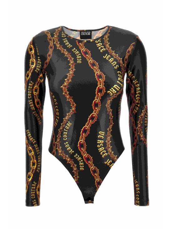 24FW 베르사체 바디수트 티셔츠 77HAM2A1 JS417G89 Black