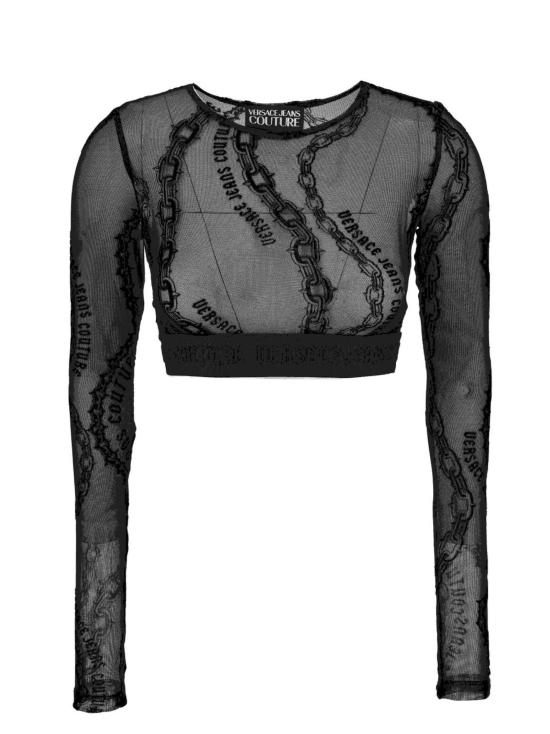 24FW 베르사체 긴팔 티셔츠 77HAH218 JS392899 Black