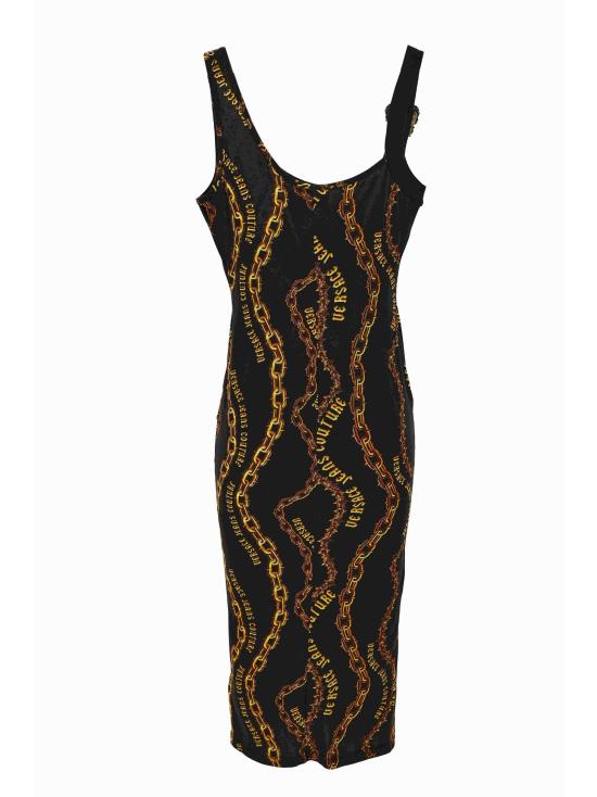 24FW 베르사체 미디 원피스 77HAO978 JS423G89 Black - VERSACE