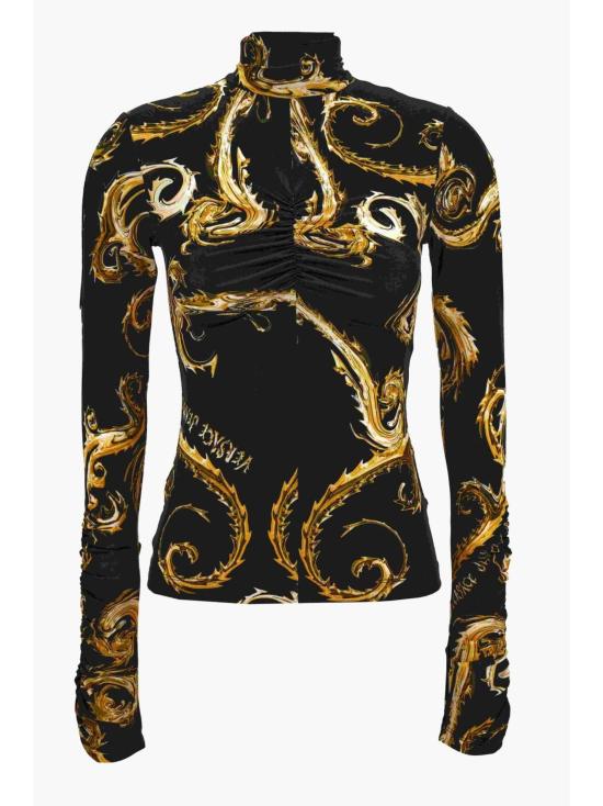 24FW 베르사체 긴팔 티셔츠 77HAH2A5 JS358G89 Black