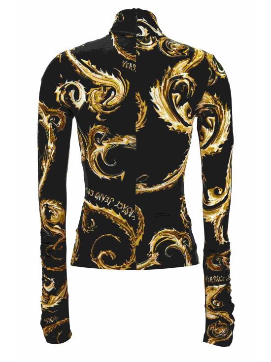 24FW 베르사체 긴팔 티셔츠 77HAH2A5 JS358G89 Black - VERSACE