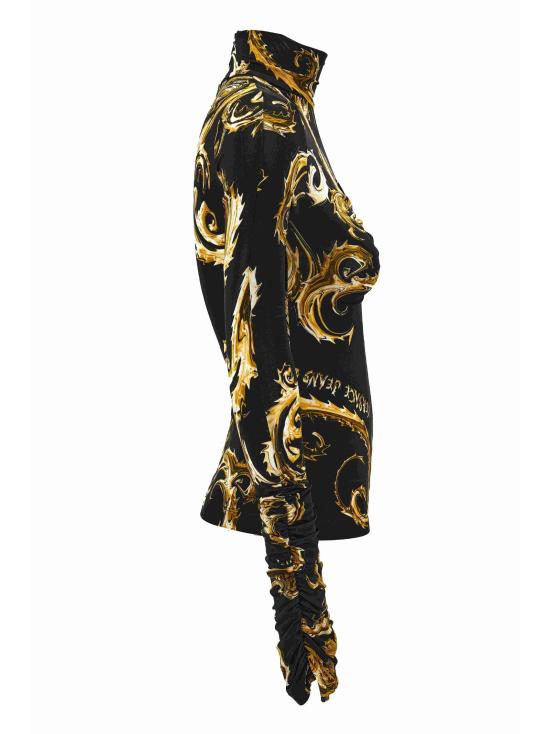 24FW 베르사체 긴팔 티셔츠 77HAH2A5 JS358G89 Black - VERSACE