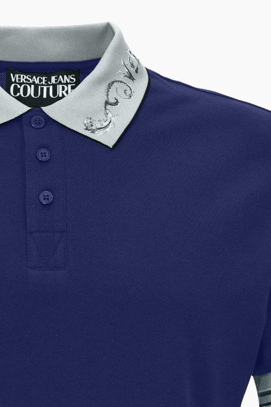 24FW 베르사체 폴로 티셔츠 77GAGT06 CJ01T238 Blue - VERSACE