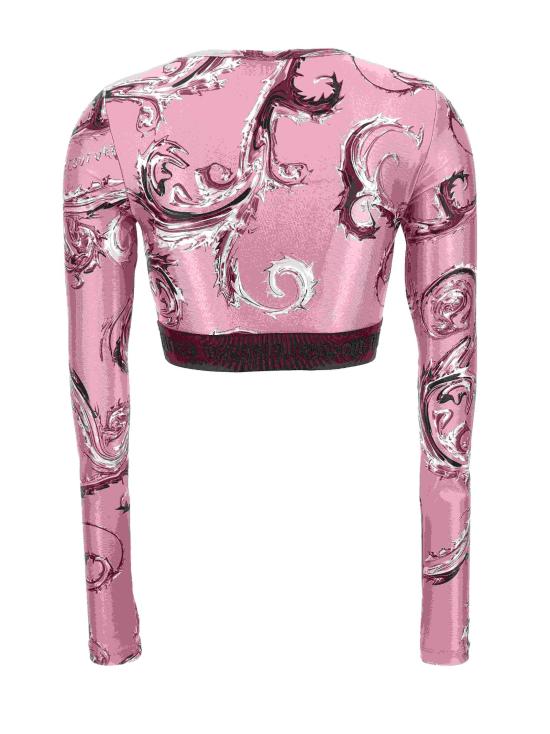 24FW 베르사체 긴팔 티셔츠 77HAH218 JS360R03 Pink - VERSACE