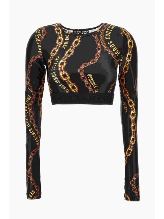 24FW 베르사체 긴팔 티셔츠 77HAH218 JS417G89 Black