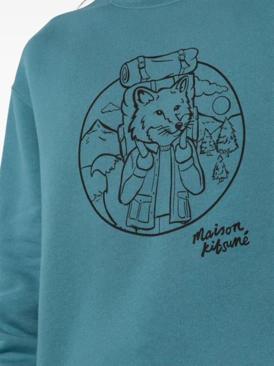  메종키츠네 긴팔 티셔츠 NM00314KM0307P446 blue - MAISON KITSUNE
