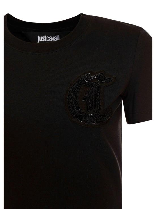  저스트까발리 반팔 티셔츠 77PAHE12 CJ112899 Black - JUST CAVALLI