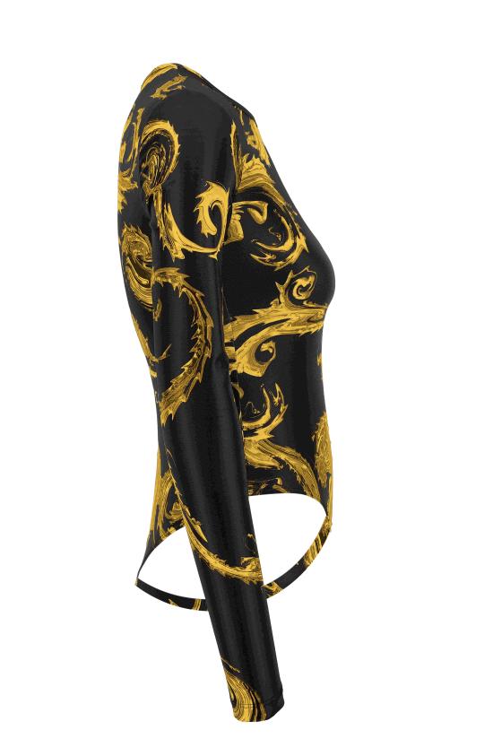 24FW 베르사체 바디수트 티셔츠 77HAM2A1 JS360G89 Black - VERSACE