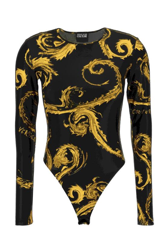 24FW 베르사체 바디수트 티셔츠 77HAM2A1 JS360G89 Black - VERSACE