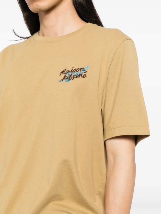  메종키츠네 반팔 티셔츠 NM00117KJ0008P252 beige - MAISON KITSUNE